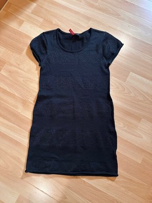 Schwarzes tolles schlichtes Kleid eng & figurbetont Gr. 36 DIVIDED  Glitzer kurz