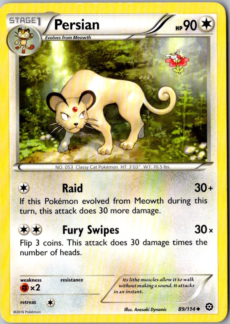 Persian Pokemon Steam Siege 89/114 LP