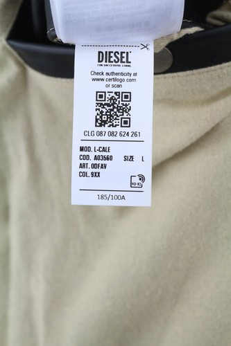 Diesel L-Cale UOMO Giacca L Nero Vacchetta Polo Collo Foderato Prezzo €650 - Foto 14 di 15