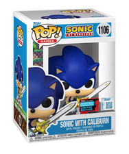 Sonic with Caliburn Pop! Vinyl NYCC #88130 Sonic the Hedgehog Funko Pop Vinyl box and figure