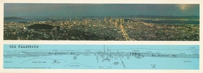 1976 Harris-Souhrada Panoramic Photograph and Map of San Francisco