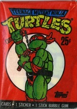 1989 Toppes Teenage Mutant Ninja Turtles Unopened Wax Pack Michelangelo