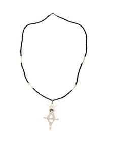 VTG Tuareg Mali West Africa Beaded Necklace Silver  Southern Cross African