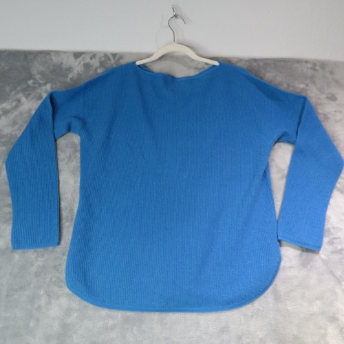 VINCE Pullover Damen mittelblau 100% Kaschmir Rundhals Pulli weicher Strick - Bild 8 von 8