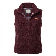 Sage Collective Women’s Fleece Sleeveless Vest, Burgundy, Size Small