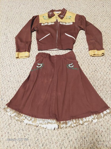 Dale Evans, Queen of the West, cowgirl costume set (sz 12). Wolf Mfg collection.