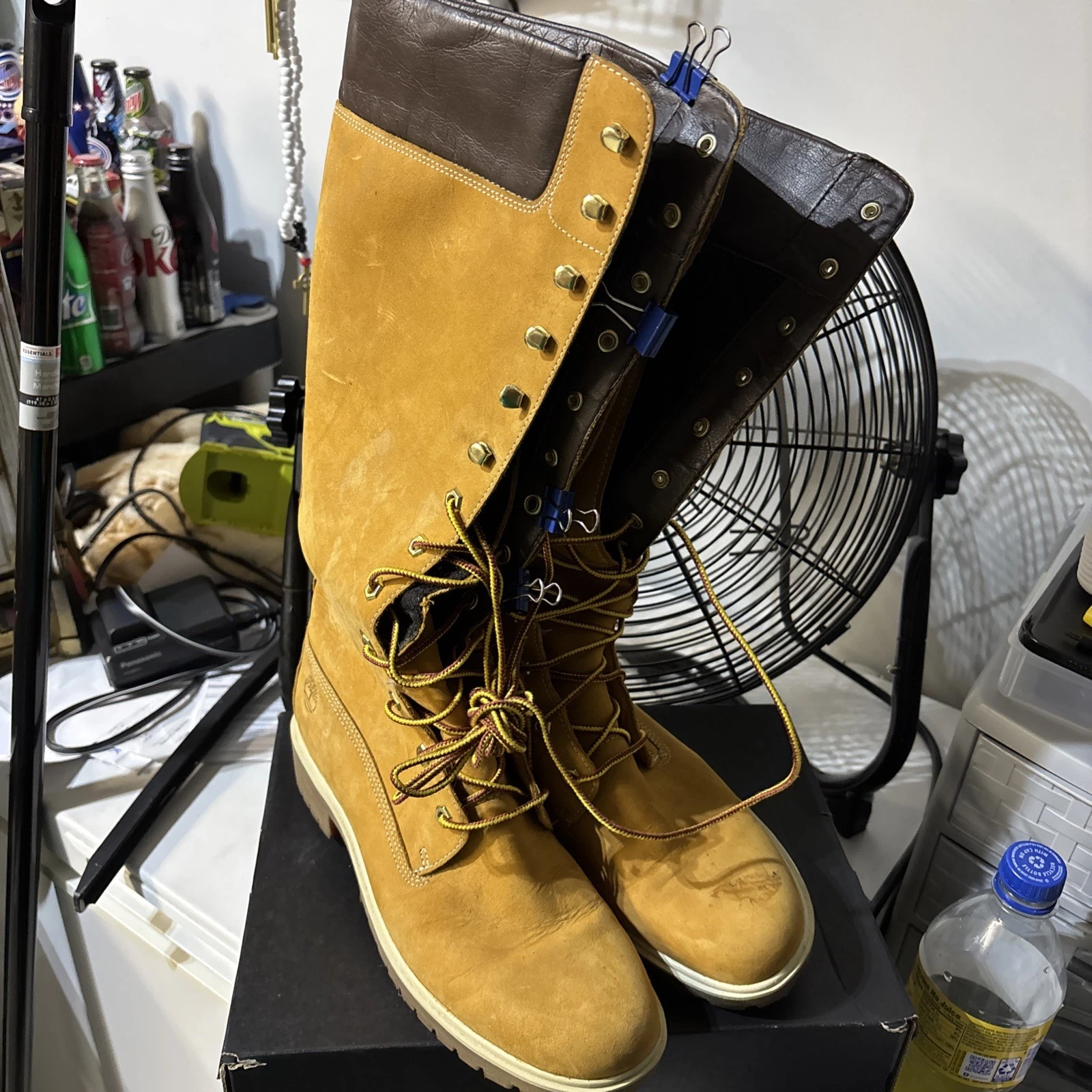 Stivali Timberland donna taglia 9 5 M 23345 grano premium alti 14 pollici pelle nabuk