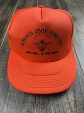 Vintage Auburn University Foam Trucker Cap Airport Made In USA Pilot SnapBack