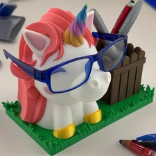 Unicorn Glasses Holder & Pencil Cup, 3D Printed Fantasy Desk Organizer