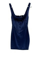 Windsor EUC women’s small petite mini dress satin blue Sleeveless Zip