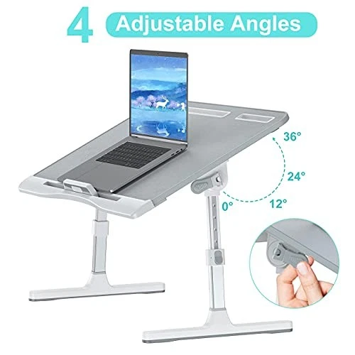 Escritorio Cama Portátil con Alturas y Ángulos Ajustables, Grande (13.4"x23.6") Gris Foto 2 de 4