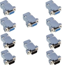 10PCS VGA Male Female DB15 3 Row Solder Cup Connectors Kit, Type M/F 