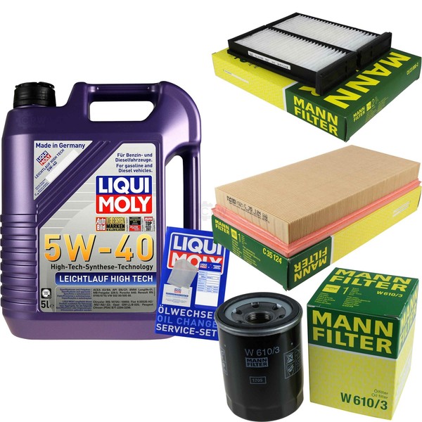 Mann Inspektionspaket 5L Liqui Moly 5W-40 FüR Mitsubishi Space Star 1.6 16V 1.3-image