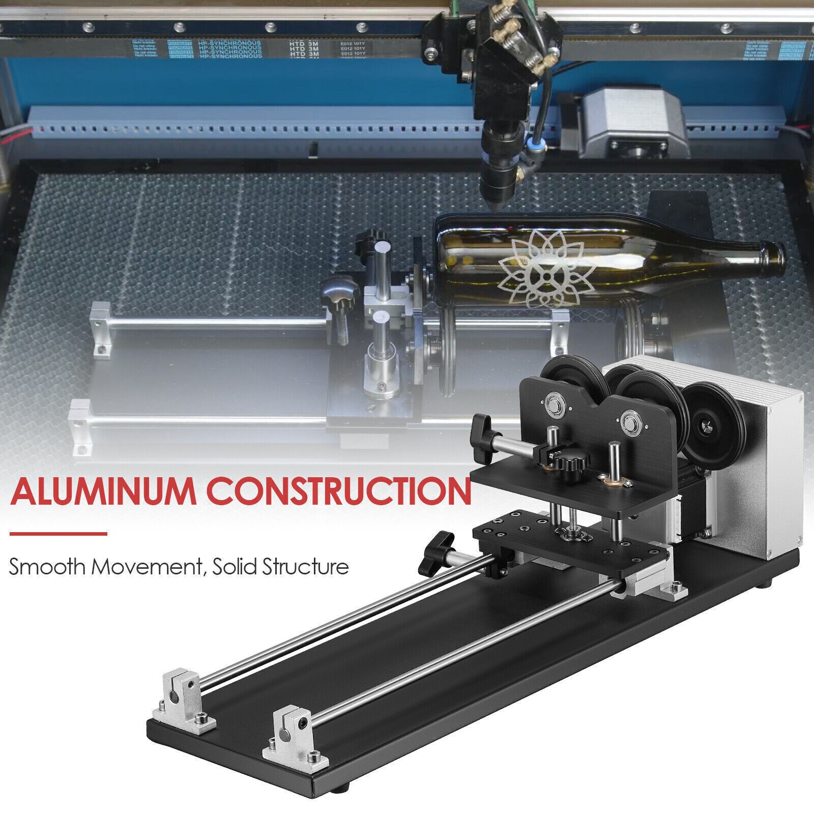Monport 4-Wheel Rotary Axis Attachment for 60W 80W 100W 130W CO2 Laser Engraver