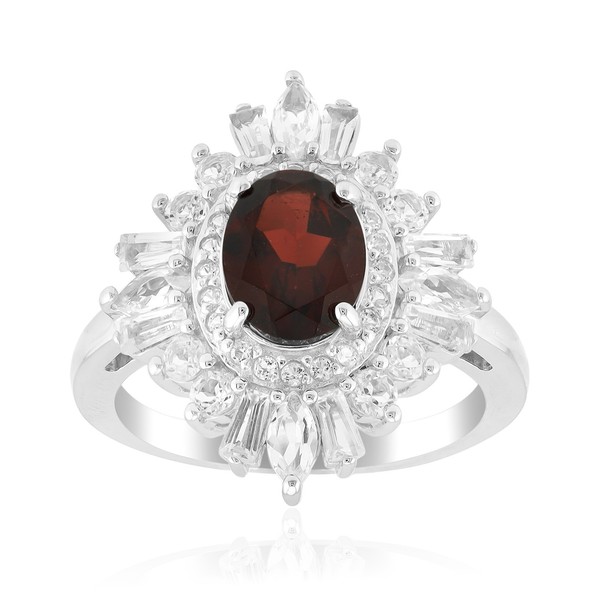 Sambischer Granat Sterling Silber Ring-image