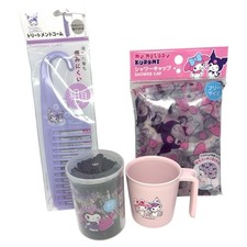 Sanrio Kuromi Gift Bundle Set 4pcs Mug Shower Cap Comb Daiso Japan Exclusive NEW