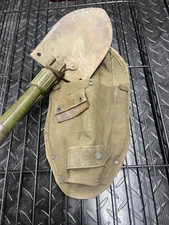Vintage 1945 Ames US Military Issue Folding Shovel Entrenching Tool w/Cover.