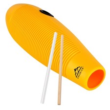 EASTROCK Guiro Instrument 3.9"x13" Fish Shaped Latin Percussion Large, Yellow