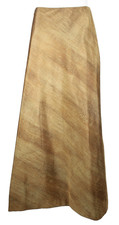 VERA WANG Multitone Honey Tan Striated Taffeta A-Line Maxi Skirt 10