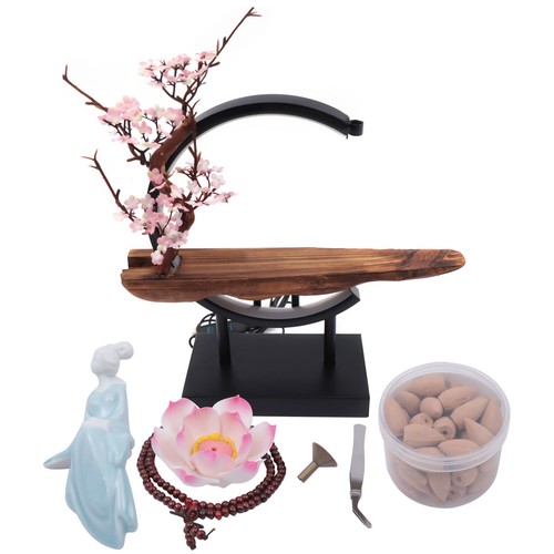 Incense Burner with Peach Blossom LED Light, Backflow/Waterfall Incense Burner - Picture 8 of 12