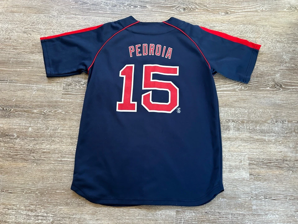 达斯汀·佩德罗亚波士顿红袜队耐克球衣刺绣标志棒球青少年大号 — 第 2/4 张图片