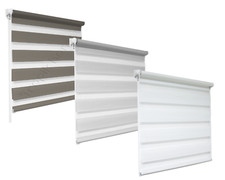 Day and Night Zebra Window Roller Blind in White, Grey, Many Sizes, 200cm Drop