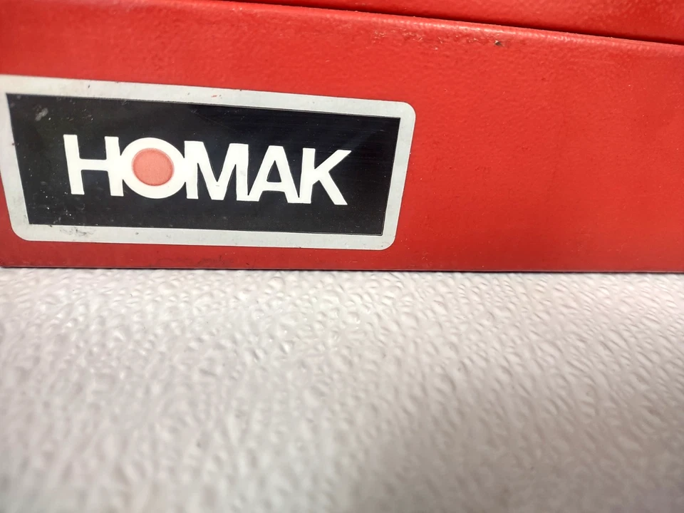 Vintage Homak 16" Red Metal Toolbox Low Profile 6”x6.5”x4” - Image 2 of 4