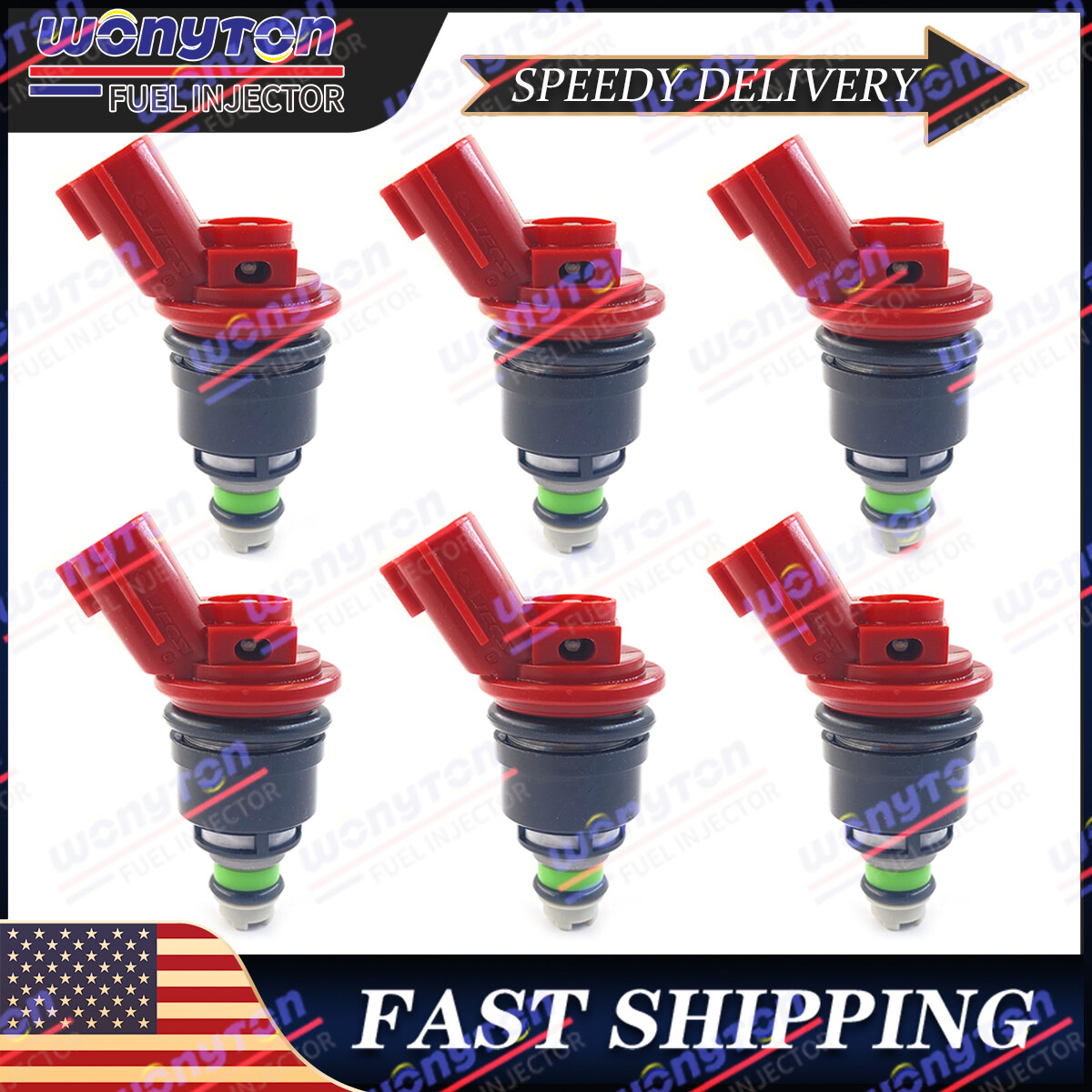 6x Fuel Injectors For 93-96 300ZX Non Turbo 16600-10Y00 | eBay