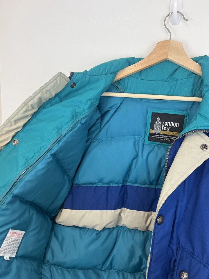 Vintage 90s London Fog Men’s Small Bomber Ski Jacket With Goose Down Lined Heavy - Image 4 of 4