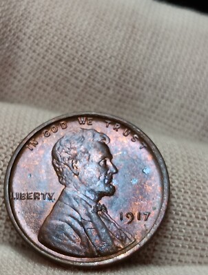 1917 Stunning  Purple Toned RB LINCOLN WHEAT PENNY - Bu/  Choice  D/11