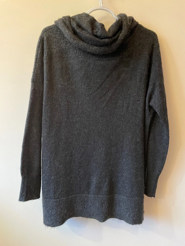 Suéter Capucha Túnica Suave Mezcla Poli Mohair Gris Carbón Eddie Bauer Mediano  Foto 2 de 3