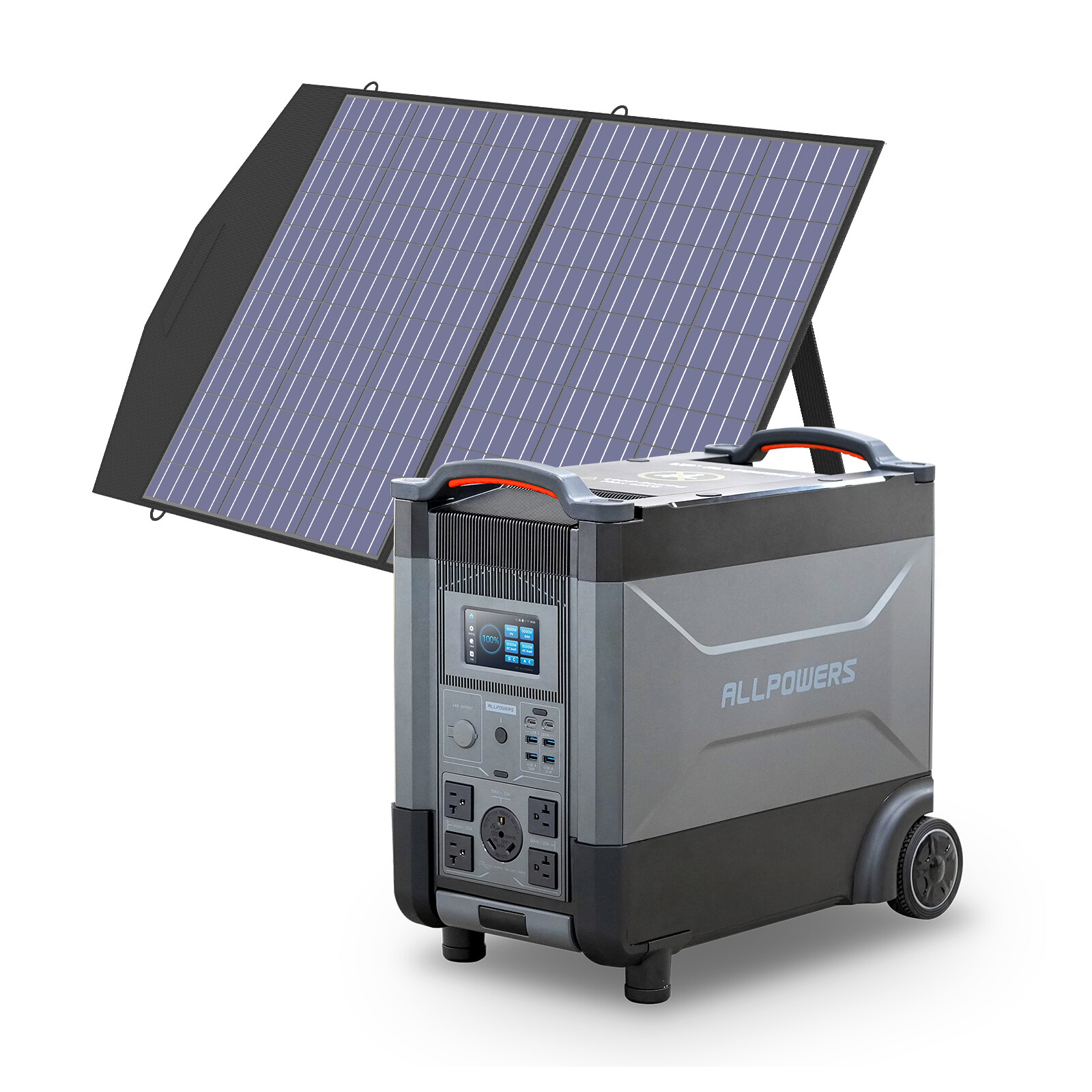 ALLPOWERS 3600W 3456Wh LiFePO4 Portable Power Station RV with 100W solar panel