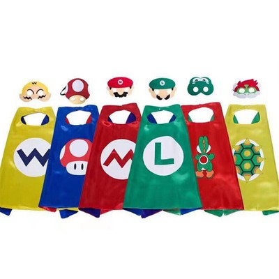 Super Mario Bros Weihnachtskostüm Umhang Cape mit Augenbinde Maske Kinder Outfit