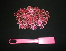 Magnetic Pink Bingo Wand and 100 Chips Markers – Use on paper, sheets, cards 