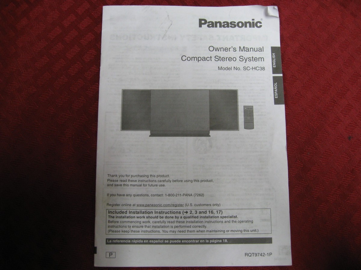 Panasonic SC-HC38 Compact Micro Stereo System FM CD Player Radio