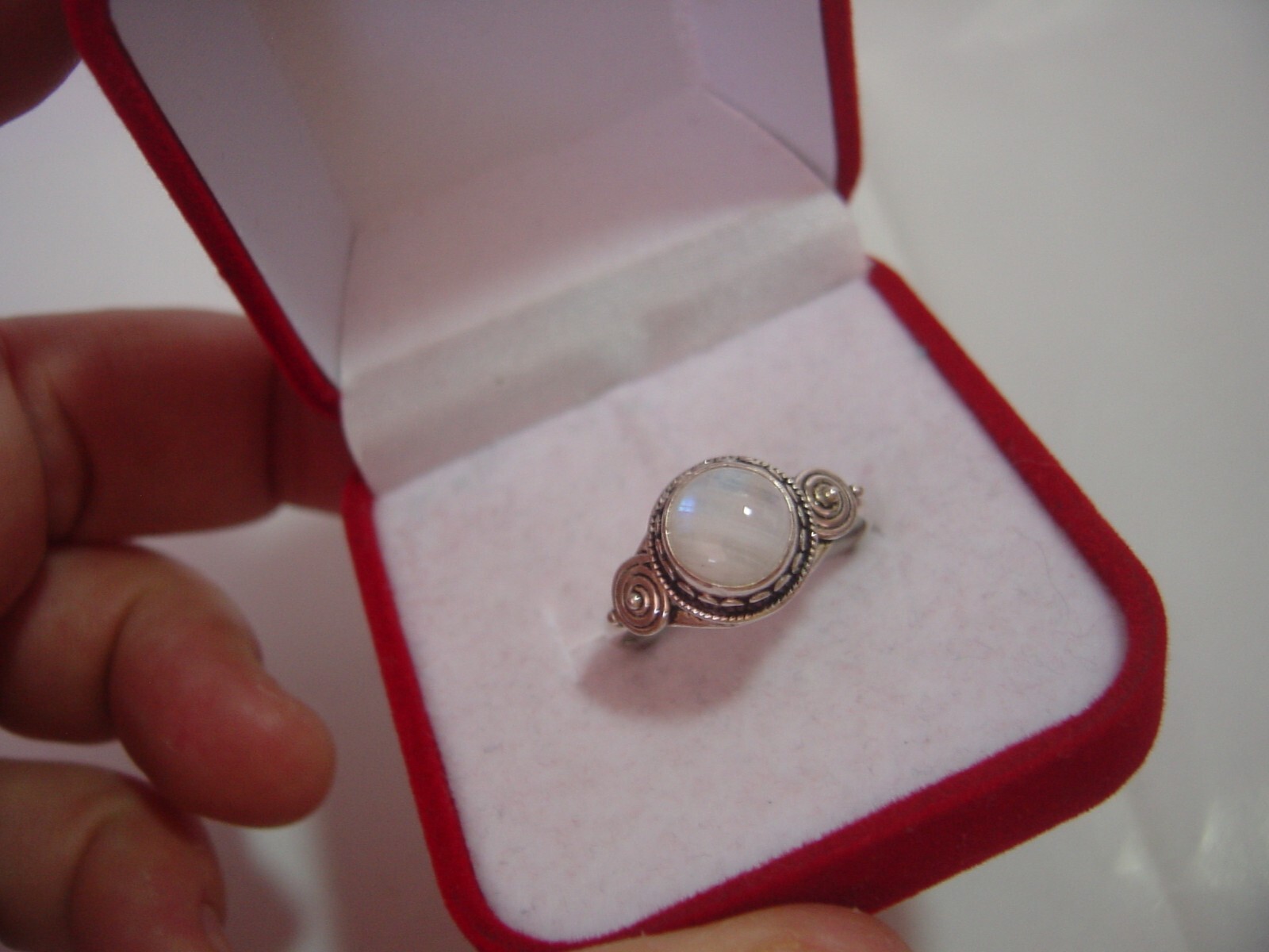 Solid Silver Vintage Ring-incredible rainbow moon… - image 14