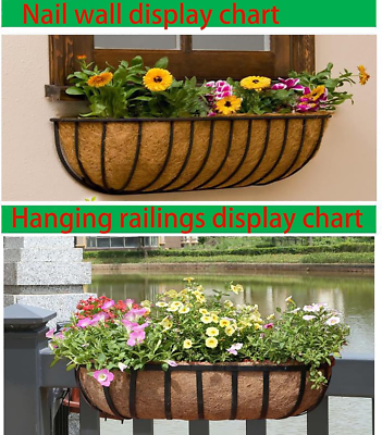 36" Metal Railing Planter Box with Coco Liner - 2 Pack for Outdoor Use |  eBay