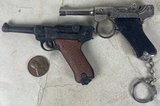 2 Vintage 1960's-80's Miniature Pistol Marx  Hong Kong Key Chain