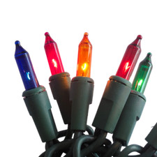 35 Mini Incandescent Multi Lights on Green Cord - Allyson's Choice