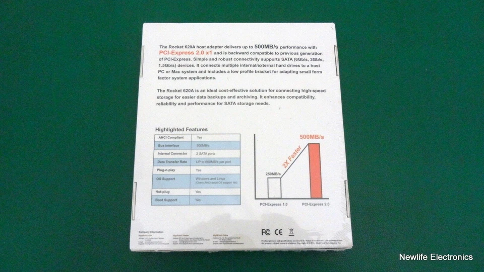 (New) High Point Technologies Rocket 620A 2-Port SATA 6Gb/s PCIe Host Adapter - Image 2 of 4
