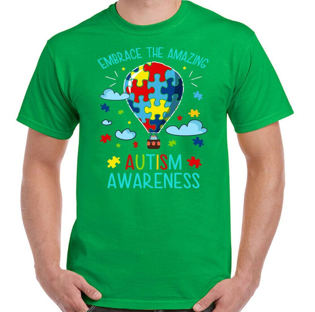 T-shirt Homme Coton Sensibilisation à L'autisme Avec Axolotl - Marque Gildan - Neuf Sans étiquettes