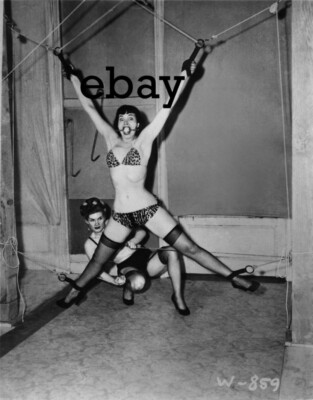 Hot Busty BETTIE PAGE bound legs ARMPIT PHOTO panties BARE BELLY BUTTON
