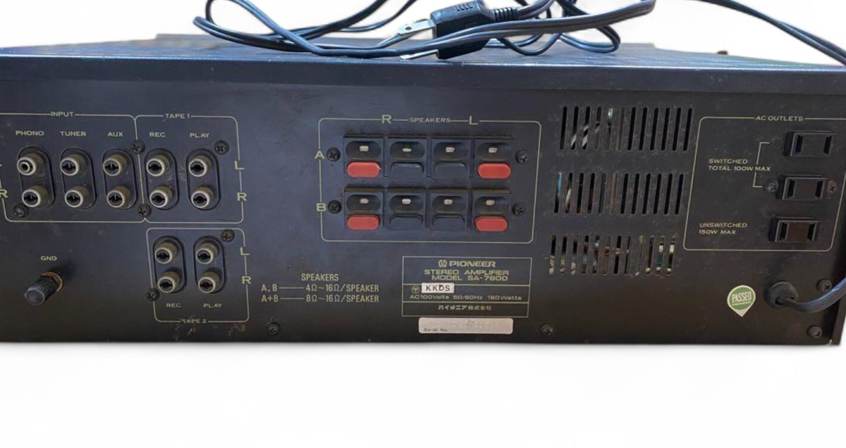 Pioneer SA-7800 Integrated Amplifier Power: 100V AC, 50/60Hz, Plug