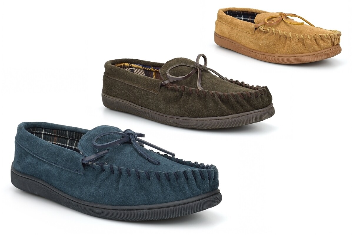 SAOLA Ciabatte mocassino uomo ciabatte uomo pelle vera pelle scamosciata suola gomma taglia