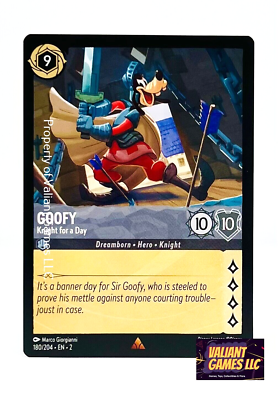 Disney Lorcana TCG Goofy Knight for a Day 180/204 Rare Non-Foil