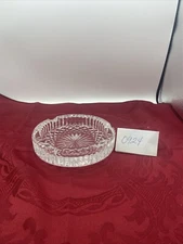 ROUND CLEAR CRYSTAL ASH TRAY VERY HEAVY  5.75” Diameter 1.50” HT
