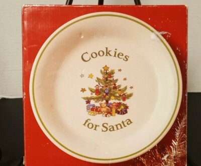Nikko Cookies For Santa Cookie Plate NIB SantA Vintage Iron Stone