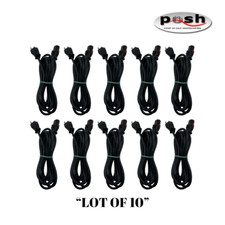 "Lot of 10" 10FT 18/3 SVT 105 C BLACK NEMA 5- 15P to C13 Auto-Lock Power Cord
