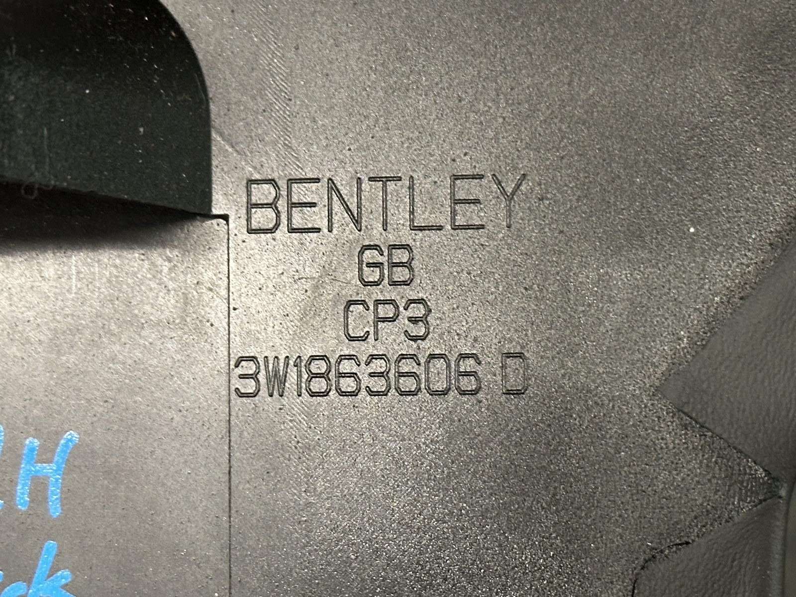 11-18 BENTLEY CONTINENTAL GT RIGHT RH A POST LOWER TRIM PANEL BLACK 3W1863484D