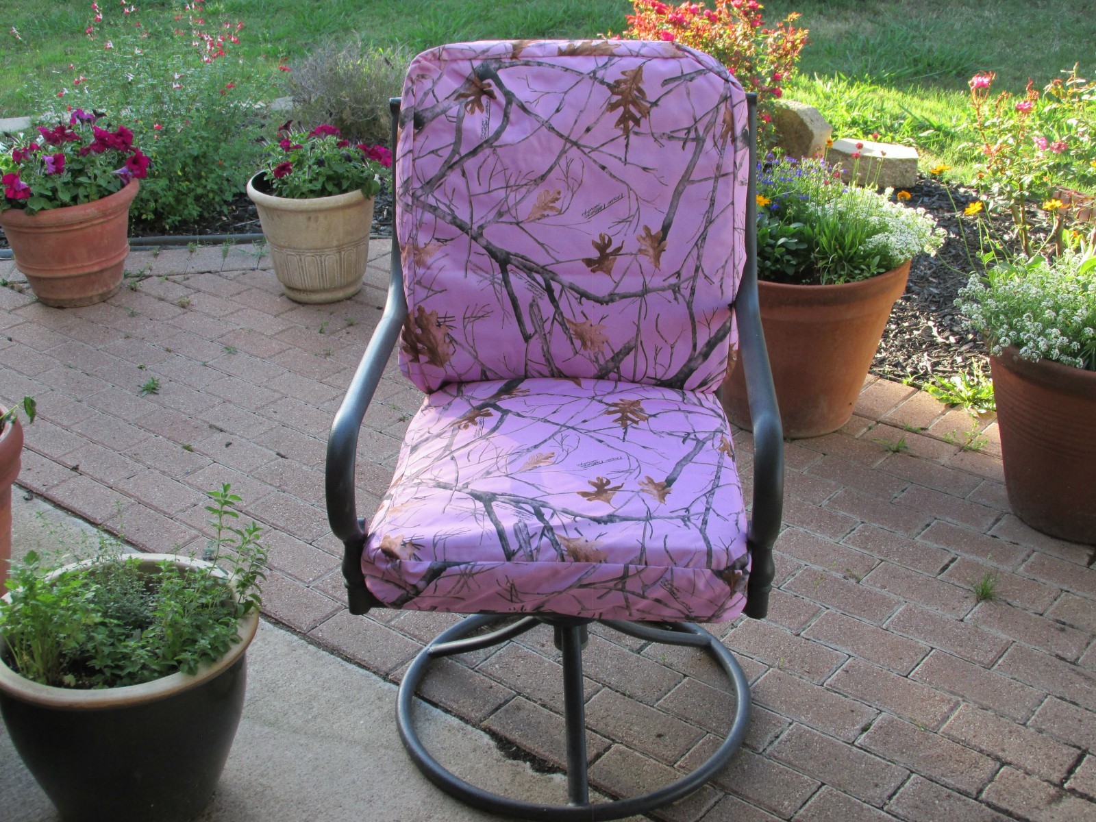 Outside Lawn Patio Table Chair Cushion Covers 6 Set Waterproof Endura Nature Ebay